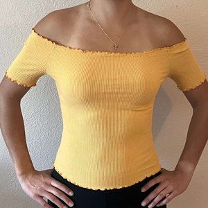 Yellow off-the-shoulder top